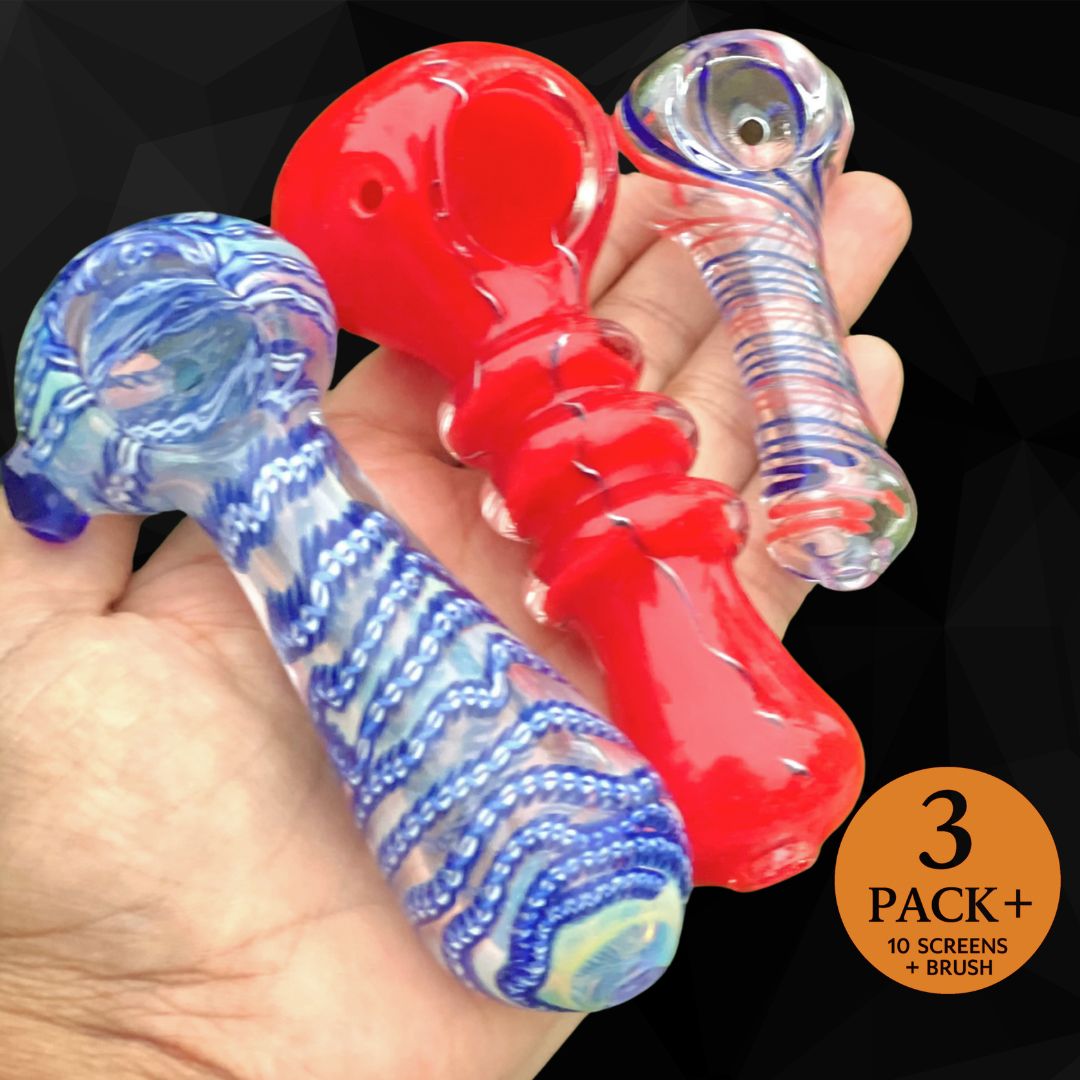 3 pc Glass pipe set